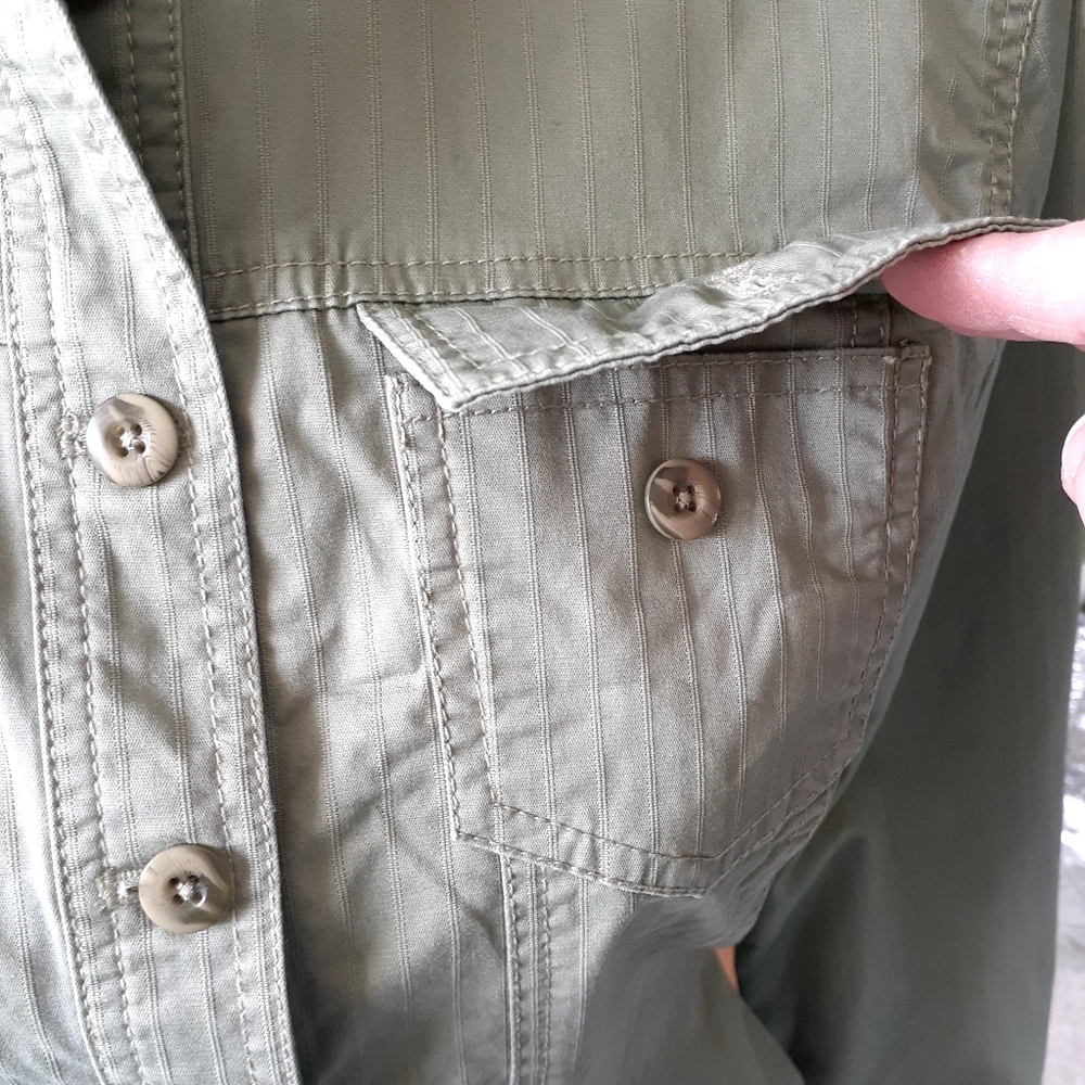 CHARTER CLUB Olive Ladies Denim Jacket Coat - Picture 5 of 6